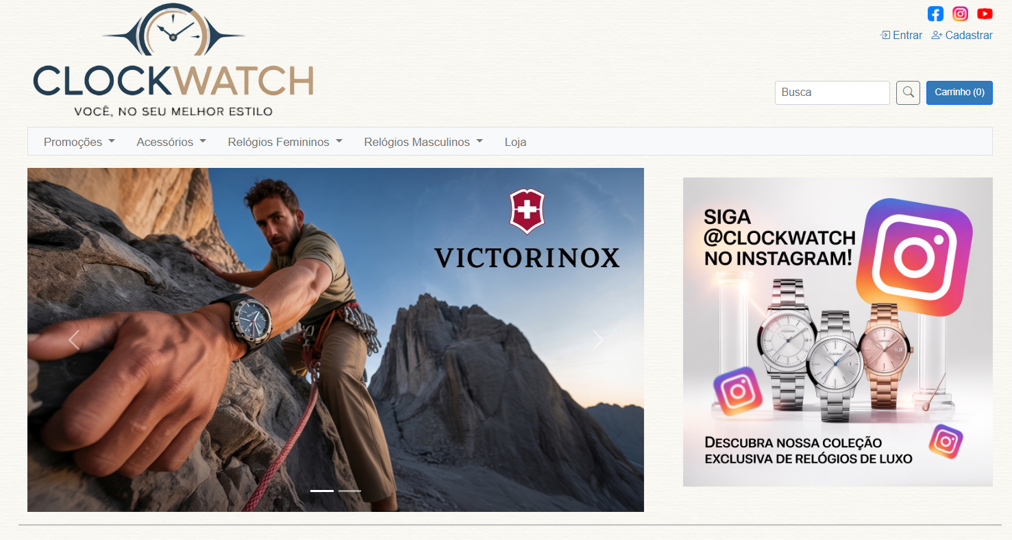 Exemplo de tela do e-commerce